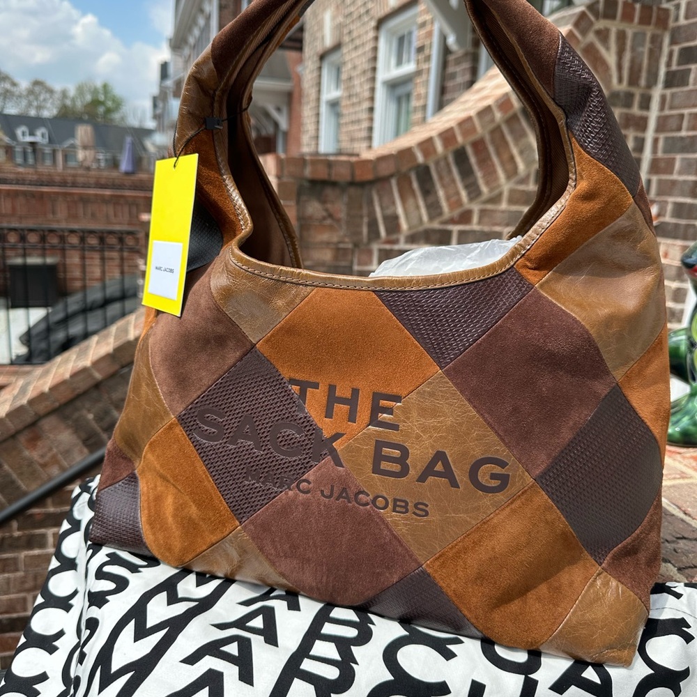 Marc Jacobs Patchwork Suede & Leather Hobo in Brown and Tan NWT